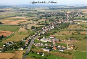 Vue Aerienne Commune Diffembach les Hellimer Casas - Moselle