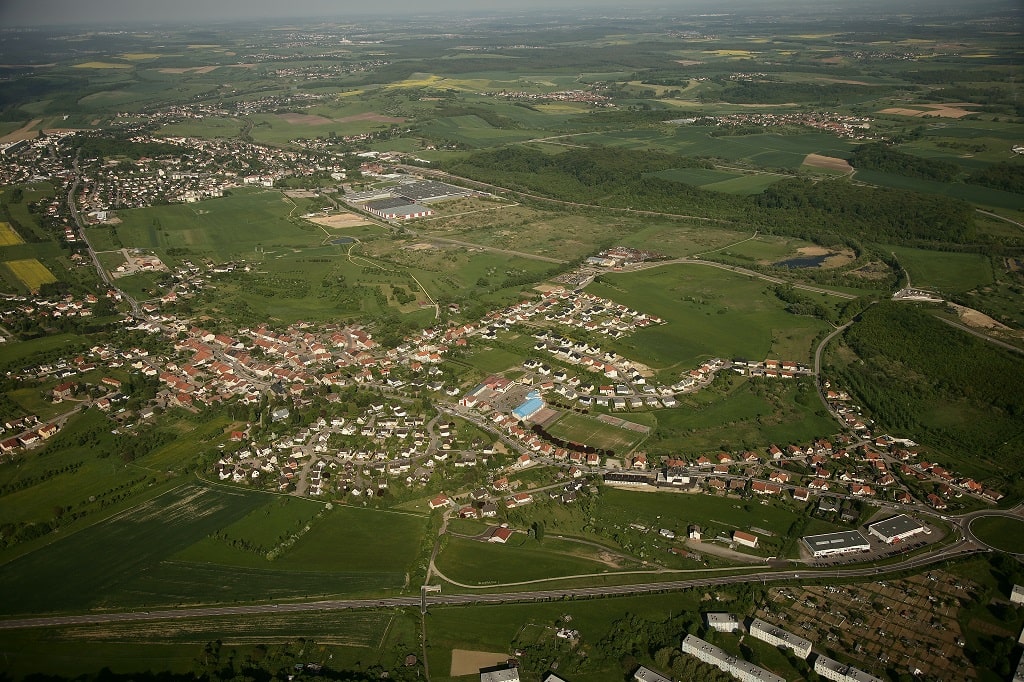 Vue aerienne Commune Valmont - Casas - Mosellen