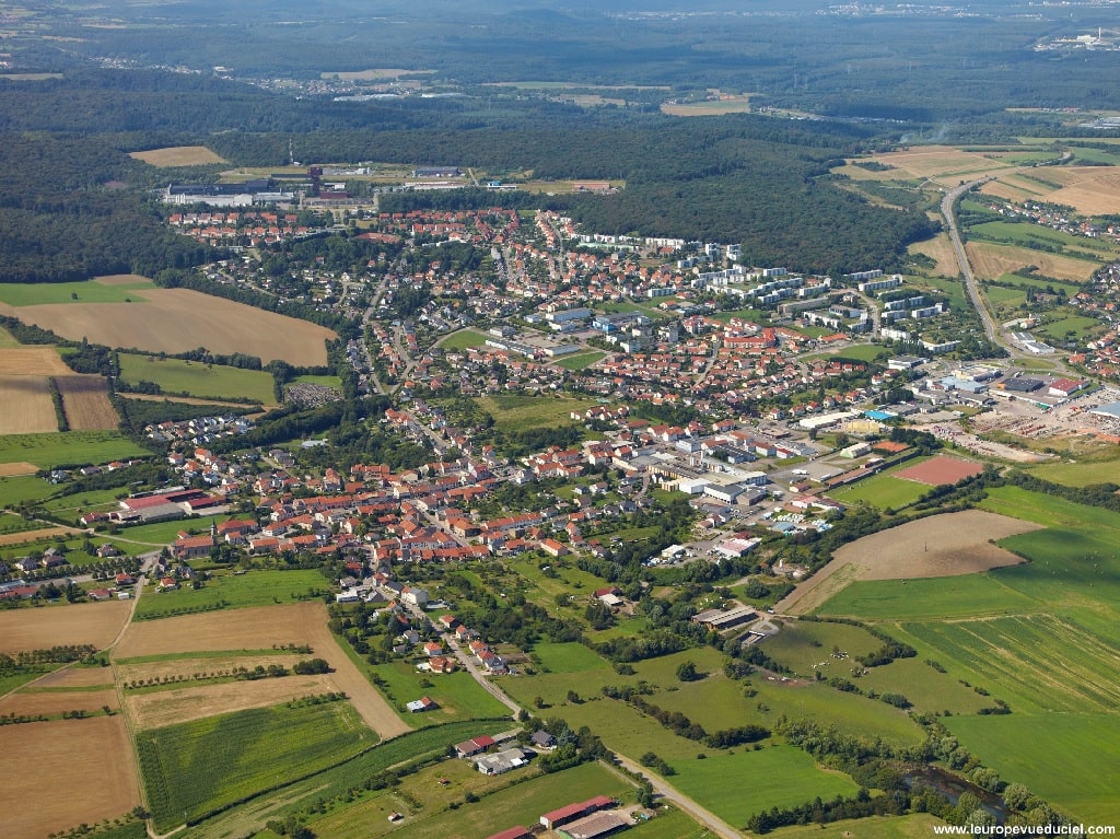 Vue aérienne Commune Folschviller Casas - Moselle